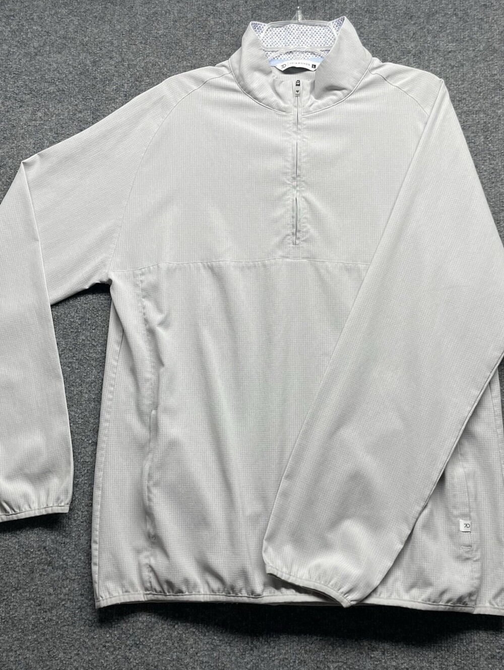 7 Diamonds Men’s L Oxygenate Quarter Zip Pullover White Gray Golf Performance